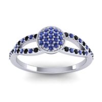 Blue Sapphire Fashion Ring In 14k White Gold With Black Onyx – Mudrita Statement Ring