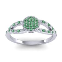 Emerald Fashion Ring In Palladium With Lab Diamond – Mudrita Statement Ring