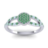 Emerald Fashion Ring In Platinum With Aquamarine – Mudrita Statement Ring