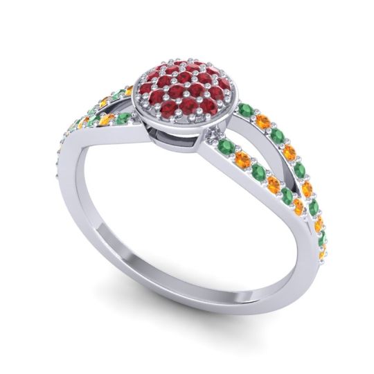 Statement Floral Pave Mudrita Ring