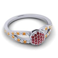 Statement Floral Pave Mudrita Ring