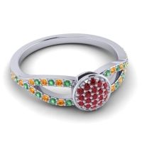 Statement Floral Pave Mudrita Ring