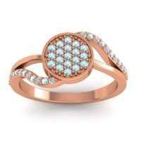 Aquamarine Fashion Ring In 14K Rose Gold With Lab Diamond – Ainka Statement Ring