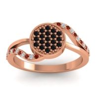 Black Onyx Fashion Ring In 14K Rose Gold With Garnet And Diamond – Ainka Statement Ring