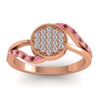 Lab Diamond Fashion Ring In 14K Rose Gold With Pink Tourmaline And Ruby – Ainka Statement Ring