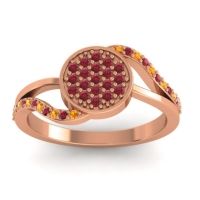 Ruby Fashion Ring In 14K Rose Gold With Citrine – Ainka Statement Ring