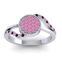Pink Tourmaline Fashion Ring In 14k White Gold With Black Onyx – Ainka Statement Ring