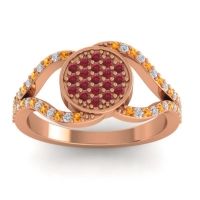 Statement Floral Pave Athatri Ring