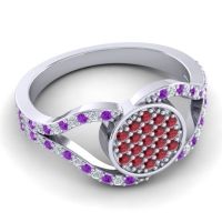 Statement Floral Pave Athatri Ring