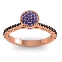 Blue Sapphire Fashion Ring In 14K Rose Gold With Amethyst And Black Onyx – Havya Statement Ring