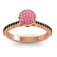 Pink Tourmaline Fashion Ring In 14K Rose Gold With Black Onyx – Havya Statement Ring