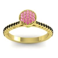 Pink Tourmaline Fashion Ring In 14k Yellow Gold With Peridot And Black Onyx – Havya Statement Ring