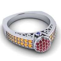 Statement Floral Pave Utsa Ring