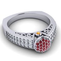 Statement Floral Pave Utsa Ring