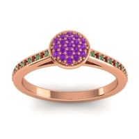 Amethyst Fashion Ring In 14K Rose Gold With Emerald And Garnet – Jalaksa Simple Ring