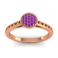 Amethyst Fashion Ring In 14K Rose Gold With Garnet And Citrine – Jalaksa Simple Ring