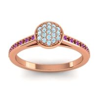 Aquamarine Fashion Ring In 14K Rose Gold With Amethyst And Garnet – Jalaksa Simple Ring