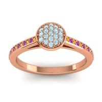 Aquamarine Fashion Ring In 14K Rose Gold With Citrine And Amethyst – Jalaksa Simple Ring
