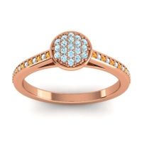 Aquamarine Fashion Ring In 14K Rose Gold With Citrine – Jalaksa Simple Ring
