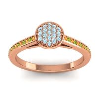 Aquamarine Fashion Ring In 14K Rose Gold With Citrine And Peridot – Jalaksa Simple Ring