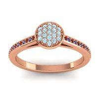 Aquamarine Fashion Ring In 14K Rose Gold With Garnet And Blue Sapphire – Jalaksa Simple Ring
