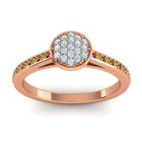 Aquamarine Fashion Ring In 14K Rose Gold With Ruby And Peridot – Jalaksa Simple Ring