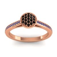 Black Onyx Fashion Ring In 14K Rose Gold With Blue Sapphire – Jalaksa Simple Ring