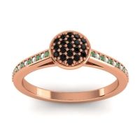 Black Onyx Fashion Ring In 14K Rose Gold With Emerald And Aquamarine – Jalaksa Simple Ring
