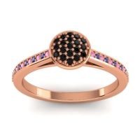 Black Onyx Fashion Ring In 14K Rose Gold With Pink Tourmaline And Blue Sapphire – Jalaksa Simple Ring