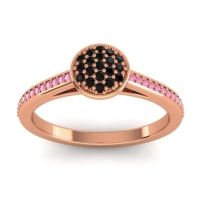 Black Onyx Fashion Ring In 18K Rose Gold With Pink Tourmaline – Jalaksa Simple Ring
