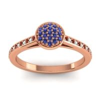Blue Sapphire Fashion Ring In 14K Rose Gold With Garnet And Aquamarine – Jalaksa Simple Ring