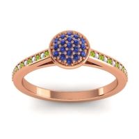 Blue Sapphire Fashion Ring In 14K Rose Gold With Peridot And Aquamarine – Jalaksa Simple Ring
