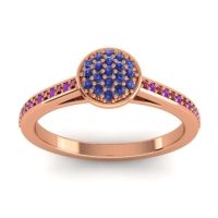 Blue Sapphire Fashion Ring In 14K Rose Gold With Ruby And Amethyst – Jalaksa Simple Ring