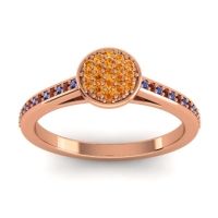 Citrine Fashion Ring In 14K Rose Gold With Blue Sapphire And Garnet – Jalaksa Simple Ring