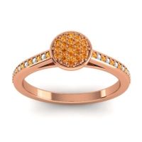 Citrine Fashion Ring In 14K Rose Gold With Aquamarine – Jalaksa Simple Ring