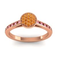 Citrine Fashion Ring In 14K Rose Gold With Pink Tourmaline And Garnet – Jalaksa Simple Ring
