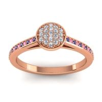 Lab Diamond Fashion Ring In 14K Rose Gold With Blue Sapphire And Pink Tourmaline – Jalaksa Simple Ring