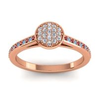 Lab Diamond Fashion Ring In 14K Rose Gold With Ruby And Swiss Blue Topaz – Jalaksa Simple Ring