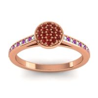 Garnet Fashion Ring In 14K Rose Gold With Aquamarine And Amethyst – Jalaksa Simple Ring