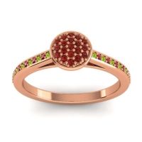 Garnet Fashion Ring In 14K Rose Gold With Peridot And Ruby – Jalaksa Simple Ring