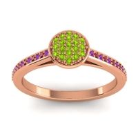 Peridot Fashion Ring In 14K Rose Gold With Amethyst And Ruby – Jalaksa Simple Ring