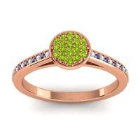 Peridot Fashion Ring In 14K Rose Gold With Aquamarine And Blue Sapphire – Jalaksa Simple Ring
