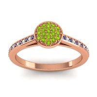 Peridot Fashion Ring In 14K Rose Gold With Blue Sapphire And Aquamarine – Jalaksa Simple Ring