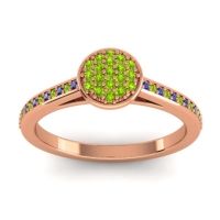 Peridot Fashion Ring In 14K Rose Gold With Blue Sapphire – Jalaksa Simple Ring