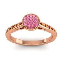 Pink Tourmaline Fashion Ring In 14K Rose Gold With Garnet And Citrine – Jalaksa Simple Ring