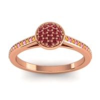 Ruby Fashion Ring In 14K Rose Gold With Citrine And Pink Tourmaline – Jalaksa Simple Ring
