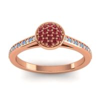 Ruby Fashion Ring In 14K Rose Gold With Lab Diamond And Swiss Blue Topaz – Jalaksa Simple Ring