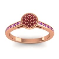 Ruby Fashion Ring In 14K Rose Gold With Pink Tourmaline And Amethyst – Jalaksa Simple Ring