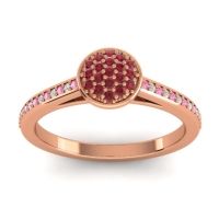 Ruby Fashion Ring In 14K Rose Gold With Pink Tourmaline And Lab Diamond – Jalaksa Simple Ring
