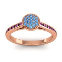 Swiss Blue Topaz Fashion Ring In 18K Rose Gold With Amethyst And Black Onyx – Jalaksa Simple Ring